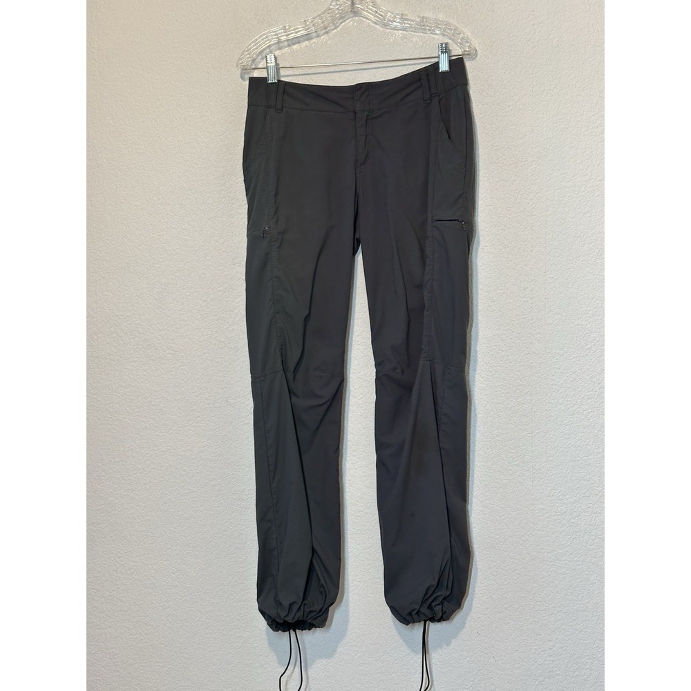 REI Women Pants 4 UPF Gray Nylon Draw String Ankles Outdoor Hiking‎ Pockets